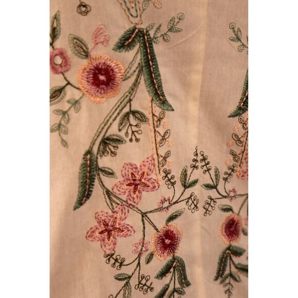 Jin‎ Yishang By Women's Cream Embroidered Blouse Size Medium - Picture 3 of 10